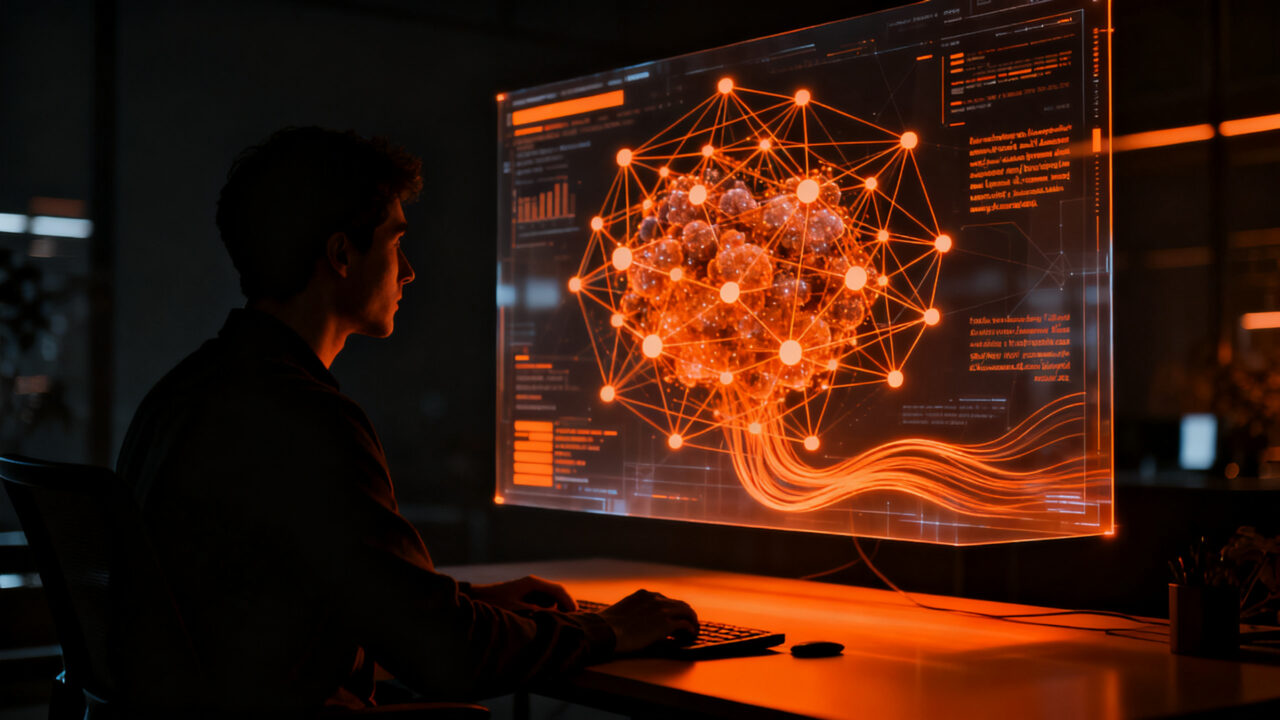 Desarrollador trabajando con webernetes, Kubernetes ejecutándose directamente en el navegador web para desarrollo cloud-native.