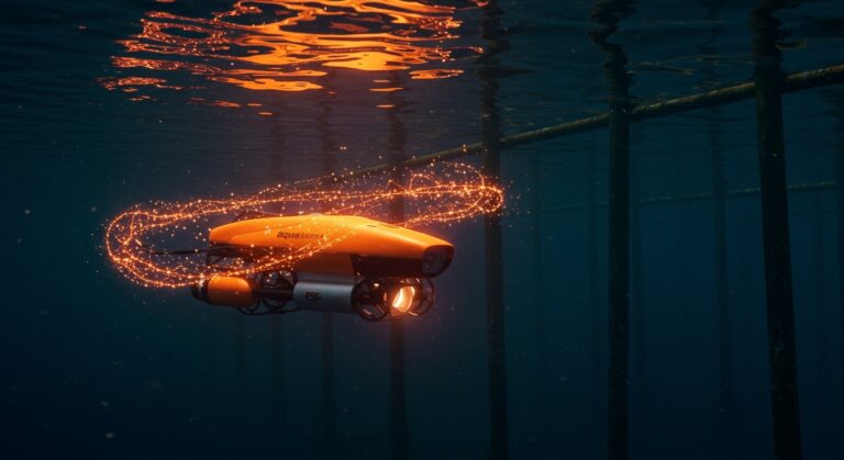 Robótica submarina de Wildsense en salmonicultura, innovación deeptech aplicada a la industria AquaTech chilena.