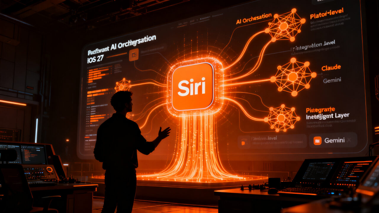 Siri como plataforma de orquestación de IA en iOS 27, transformando el ecosistema de startups y Apple Intelligence.