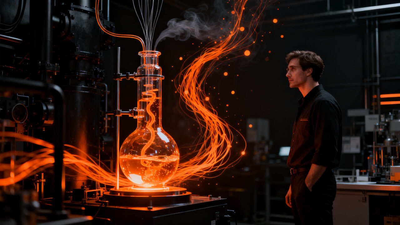 Startup Aircela produciendo combustible sintético a partir de aire y agua, innovación en tecnología de captura de carbono y e-fuels.