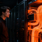 Servidor de IA de alta potencia con 8 GPUs NVIDIA B300 y refrigeración líquida para infraestructura de data center.