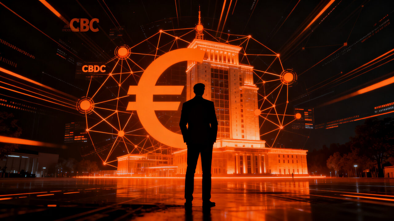 Representación visual de la integración del euro digital en el ecosistema fintech europeo con el BCE.