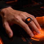 Anillo inteligente Casio CRW-H001 con pantalla LCD, representando la innovación en el mercado de wearables y tecnología personal.