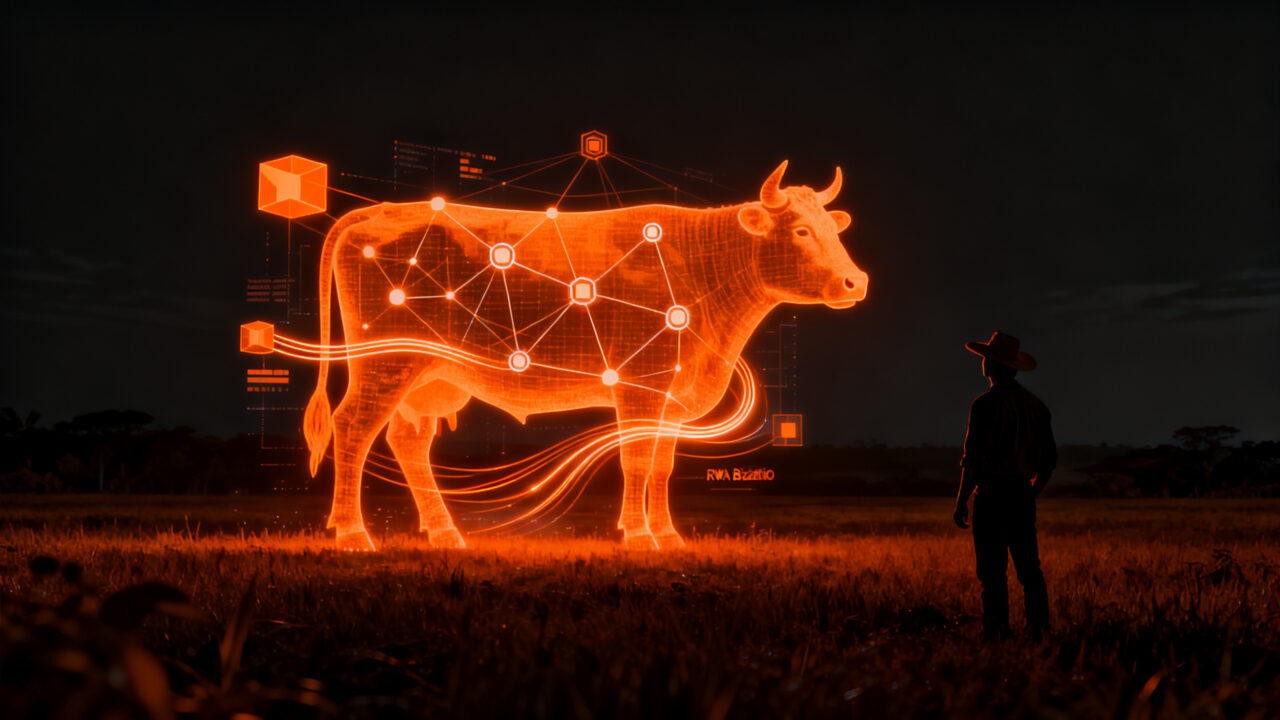 Tokenización de ganado RWA mediante tecnología blockchain para crédito agrícola en agtech brasilera.
