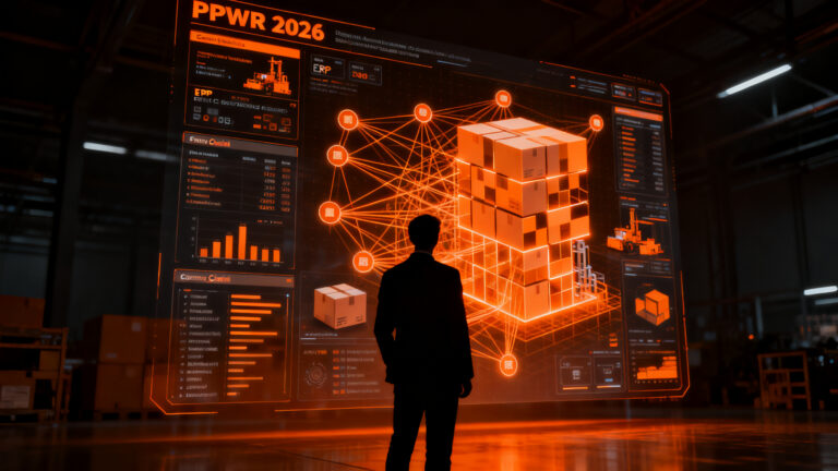 Modelo digital de automatización para cumplimiento normativo de envases PPWR 2026 en startups y empresas.