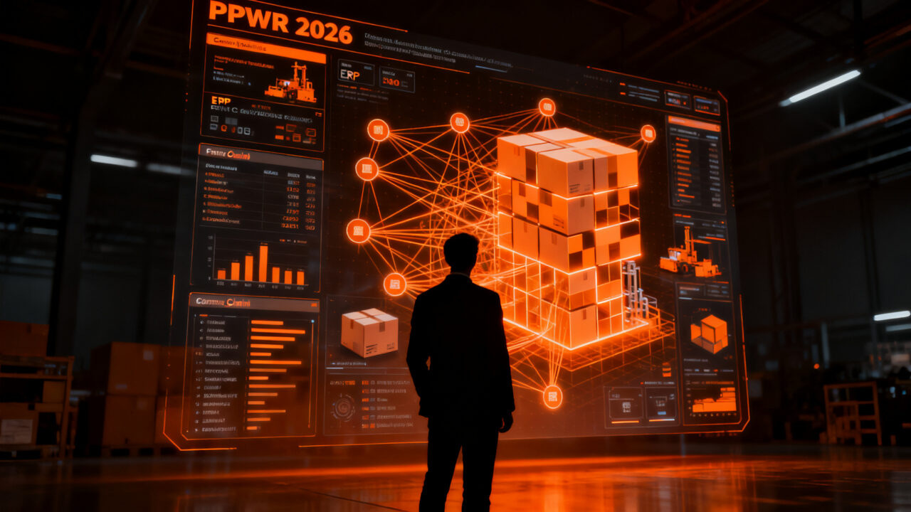 Modelo digital de automatización para cumplimiento normativo de envases PPWR 2026 en startups y empresas.