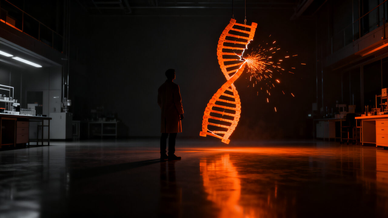 Investigación sobre ética médica y riesgos en ensayos clínicos de edición genética CRISPR en startups biotech.