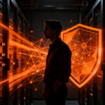 Fundador de startup implementando resiliencia en ciberseguridad SecOps con tecnología avanzada para proteger su empresa.