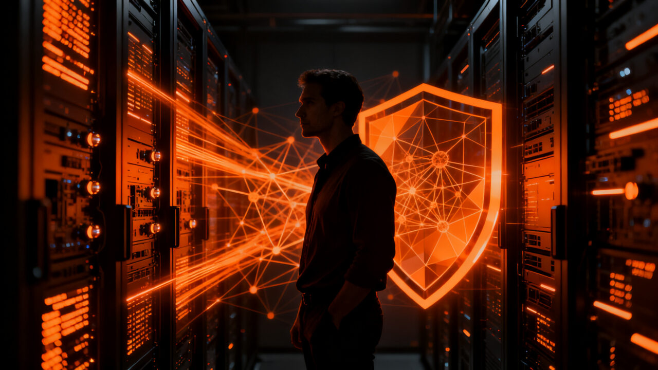 Fundador de startup implementando resiliencia en ciberseguridad SecOps con tecnología avanzada para proteger su empresa.