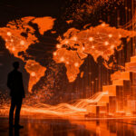CEO de startup supervisando una red global de supply chain automatizada por agentes de IA, representando la ronda de inversión Serie B de Freehand.