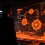 Profesional tech analizando sistemas de automatización e integración de IA, representando el talento demandado en 2026.