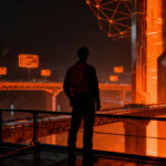 Ingeniero analizando infraestructuras resilientes al clima, representando el futuro de la ingeniería industrial y startups DeepTech en España.