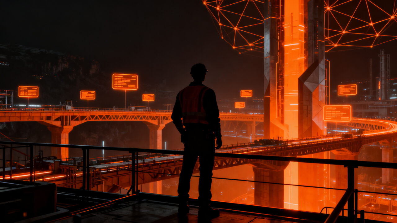 Ingeniero analizando infraestructuras resilientes al clima, representando el futuro de la ingeniería industrial y startups DeepTech en España.