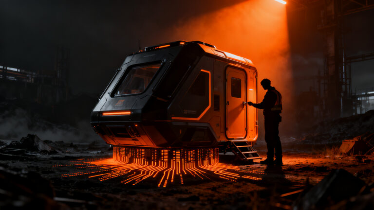 Cápsula de supervivencia LifePods de Momentum Technologies, innovación en seguridad modular para desastres.