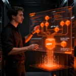Desarrollador de software trabajando en infraestructura Linux con eBPF para optimizar binarios portables en startups DevOps.