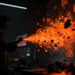 Investigador analizando datos científicos complejos para entrenamiento de LLMs, concepto de curación de datos de calidad para startups de AI.