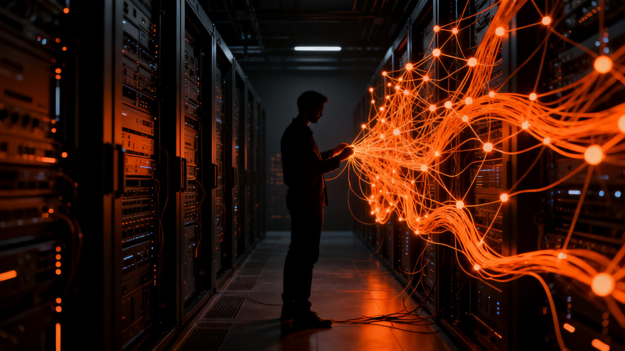 Arquitectura de IA con Model Context Protocol, mostrando interoperabilidad entre agentes y desarrollo tecnológico.