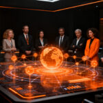 Representantes de negocios debatiendo la adopción de IA en APEC 2026 para el crecimiento de PYMEs.