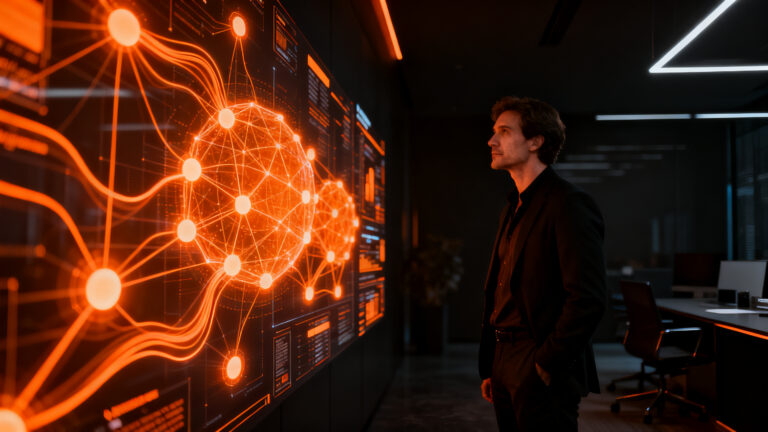Líder de startup implementando cultura de inteligencia artificial para alcanzar la fluidez en IA exigida por el mercado.