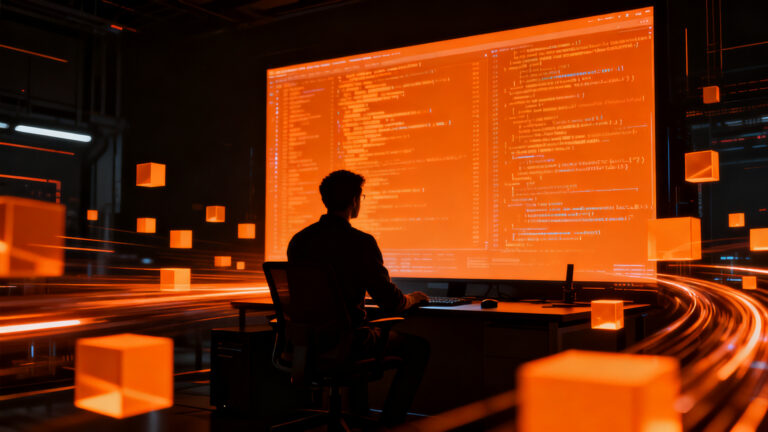 Programador optimizando código de alto rendimiento para terminal Ghostty con tecnología SIMD.