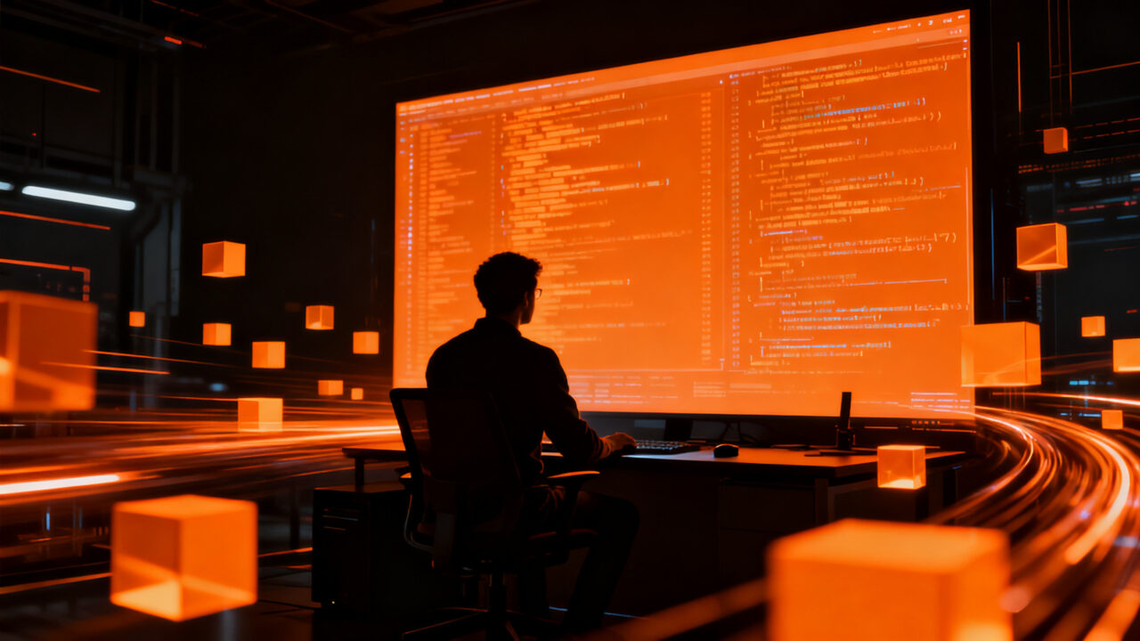 Programador optimizando código de alto rendimiento para terminal Ghostty con tecnología SIMD.