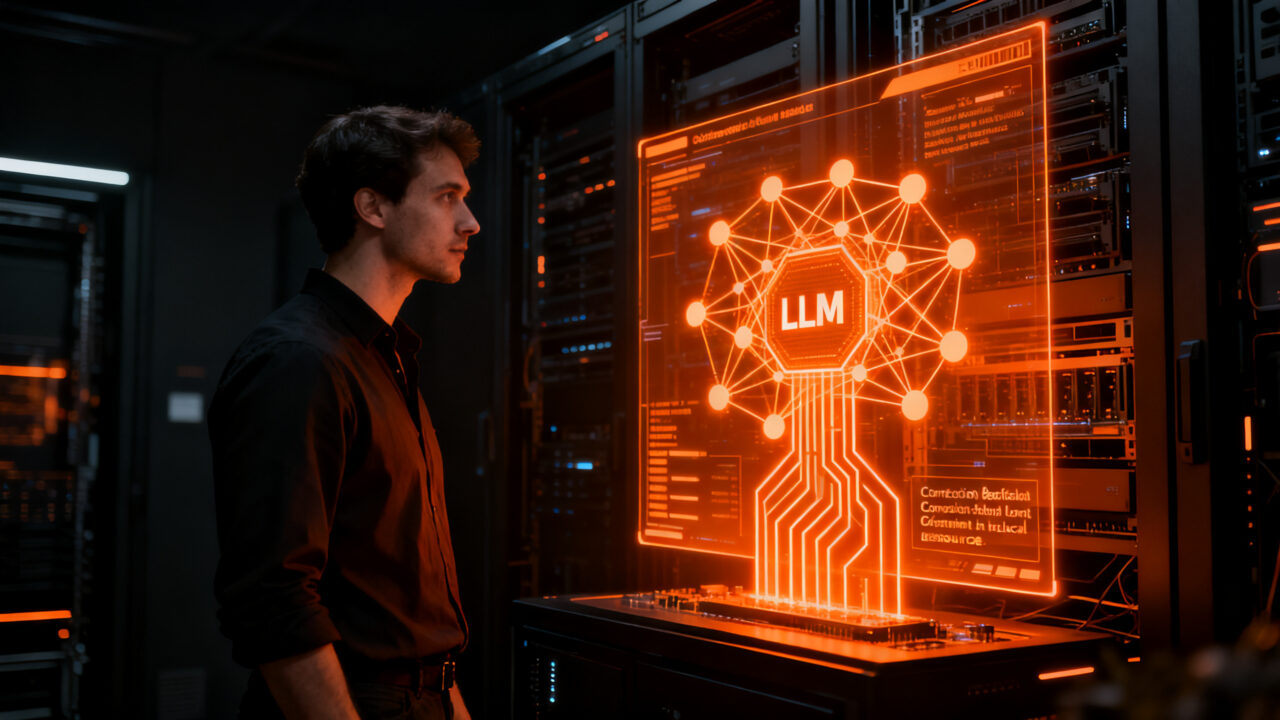 Ingeniero analizando el rendimiento de un modelo de lenguaje local para evitar fallos de CPU y optimizar infraestructura de IA.