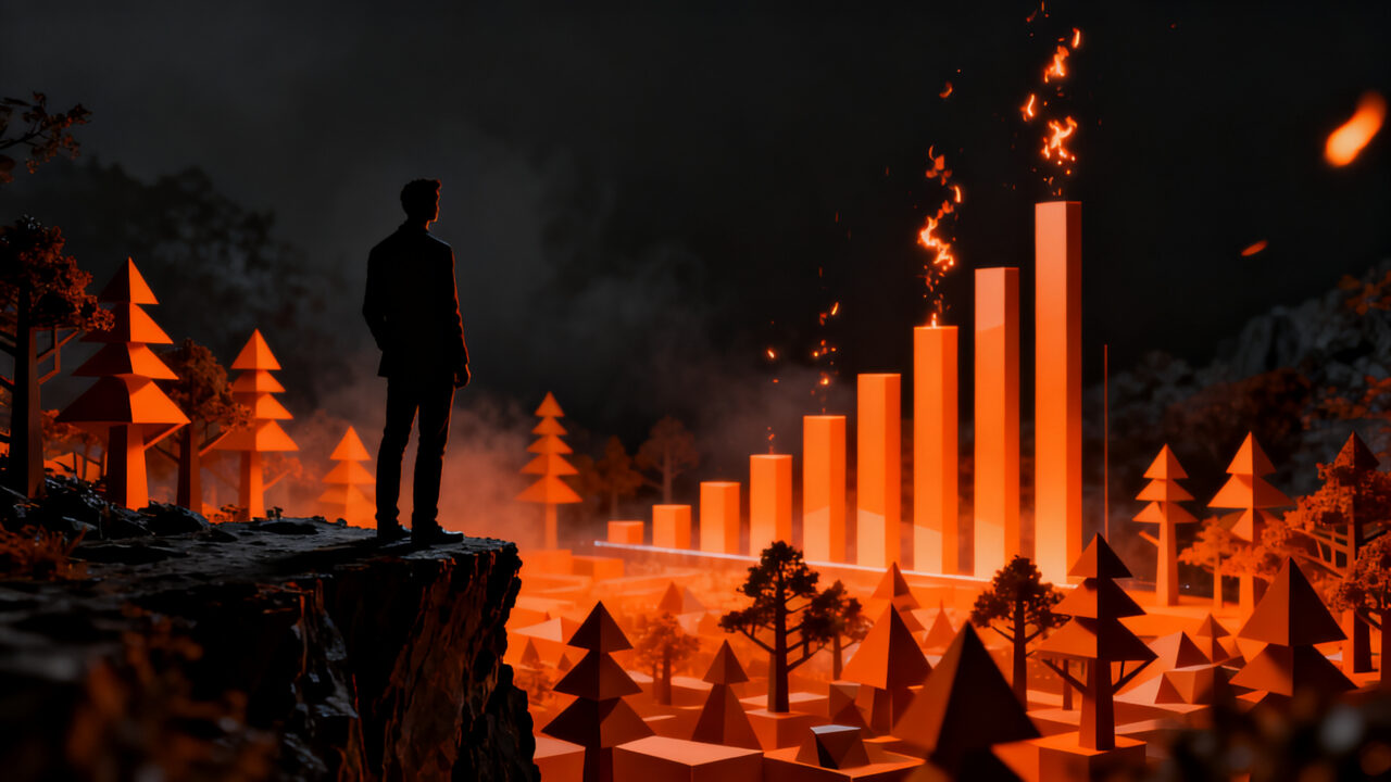 Planificación estratégica de negocios: metáfora de gestión de riesgos y decisiones a largo plazo inspirada en los bosques de Portugal.