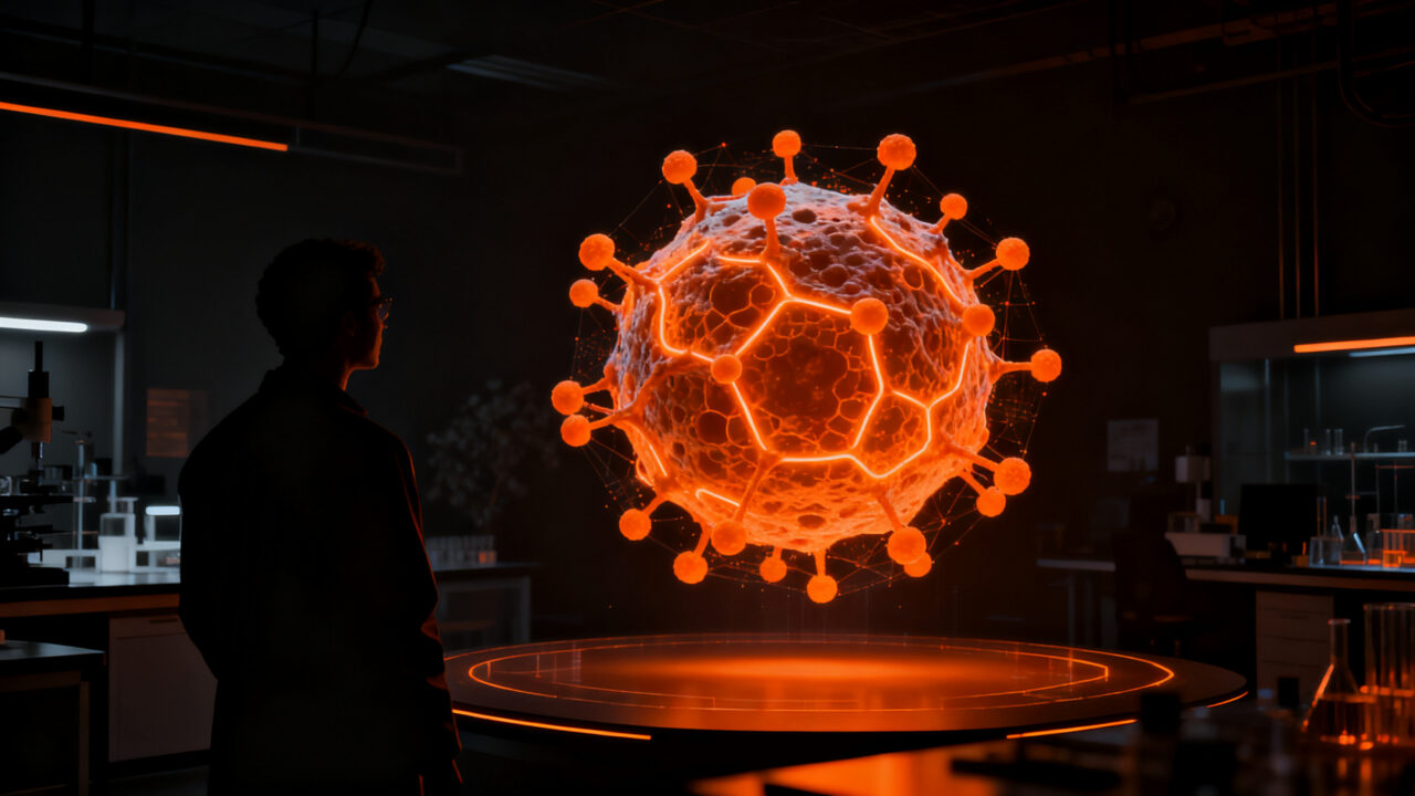 Célula sintética SpudCell representando el avance en biotecnología y deep tech para startups.