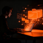 IA local VaultSort Guardian escaneando archivos sensibles en macOS, garantizando privacidad de datos para founders.