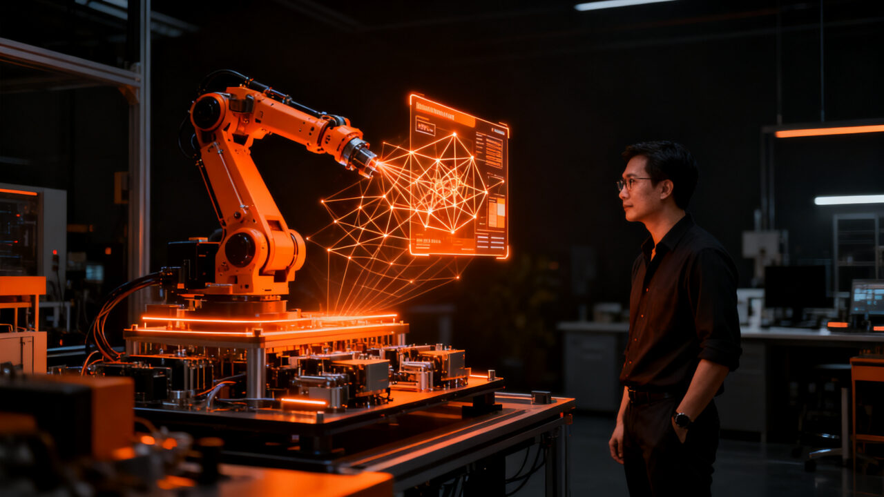 Innovación en VCCA 2026: emprendedores explorando el futuro de la automatización inteligente y robótica en Vietnam.