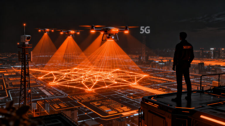 Sistemas avanzados de seguridad con 5G e IA para detección de drones en infraestructuras críticas.