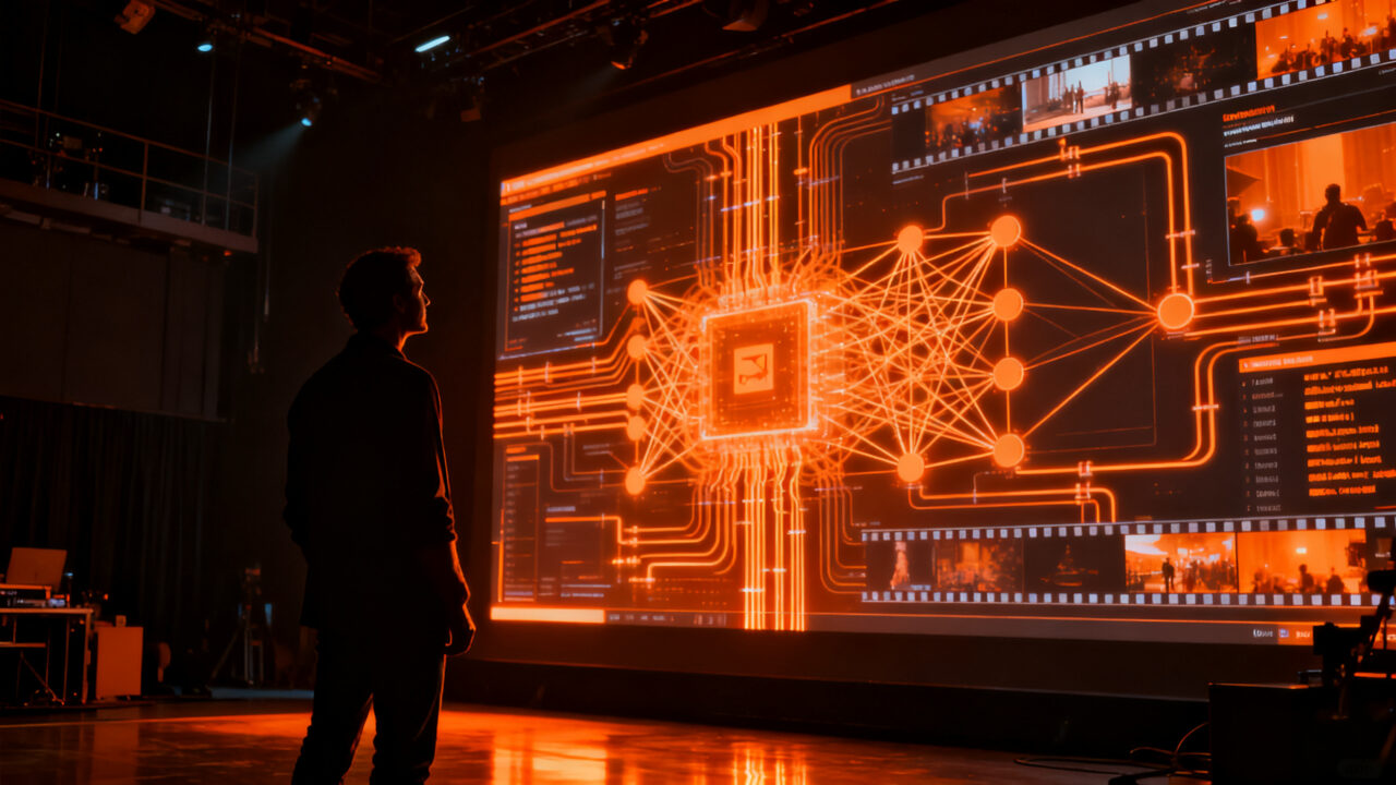 Adquisición de startup de IA cinematográfica por Netflix, representando el impacto del capital y la tecnología en la industria del entretenimiento.