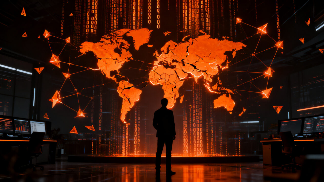 Agentes de IA autónomos interactuando con infraestructura crítica y el impacto en la geopolítica tecnológica global.