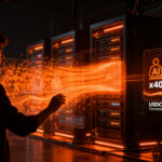 Agentes de IA realizando micropagos autónomos con USDC y protocolo x402 en arquitectura de nube.