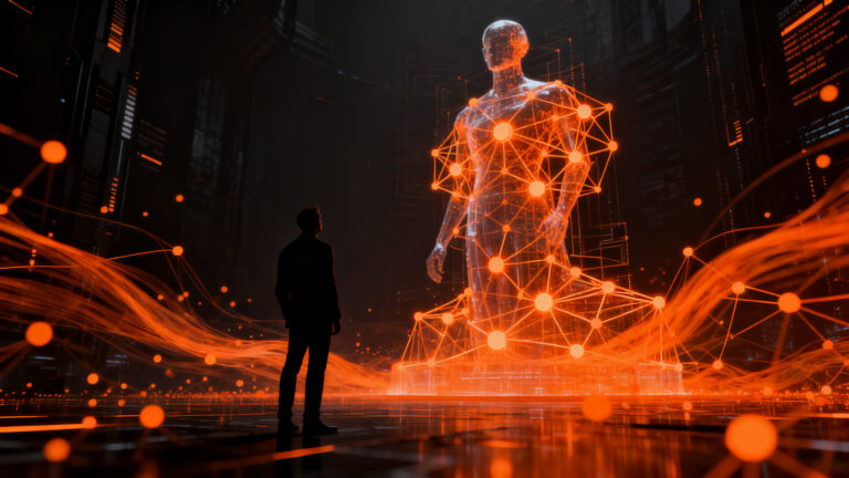 Agente de IA descentralizado y tecnología blockchain en el mercado Web3, representando la innovación de Alethea AI.
