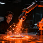 Agente de IA interactuando con hardware avanzado mediante el Model Hardware Standard de Anthropic para automatización robótica.