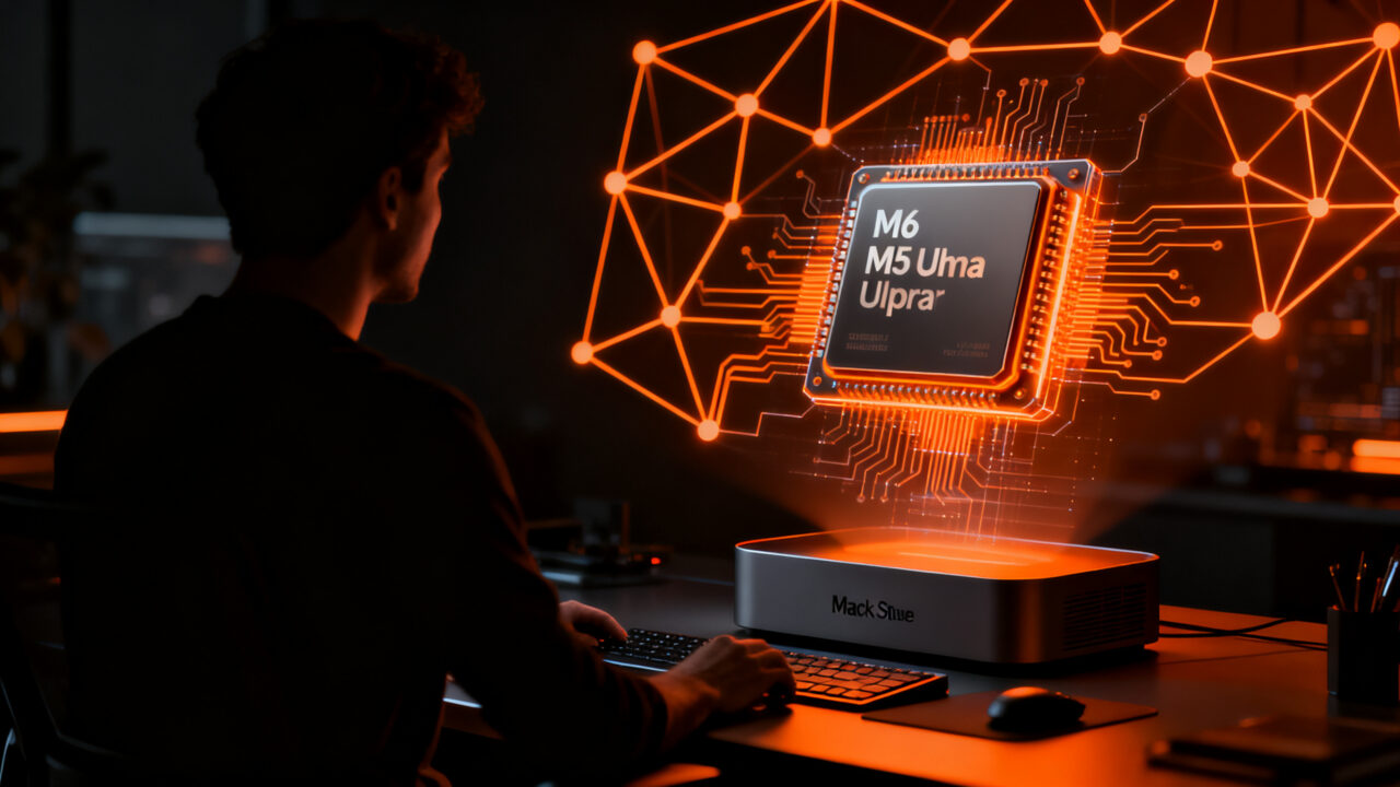 Arquitectura de chip Apple M6 y M5 Ultra para ejecución de IA local en dispositivos Mac de alto rendimiento.