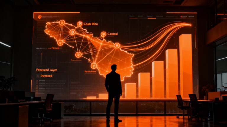Emprendedor fintech visualizando el futuro financiero de Centroamérica con Artemis tras levantar ronda pre-seed.