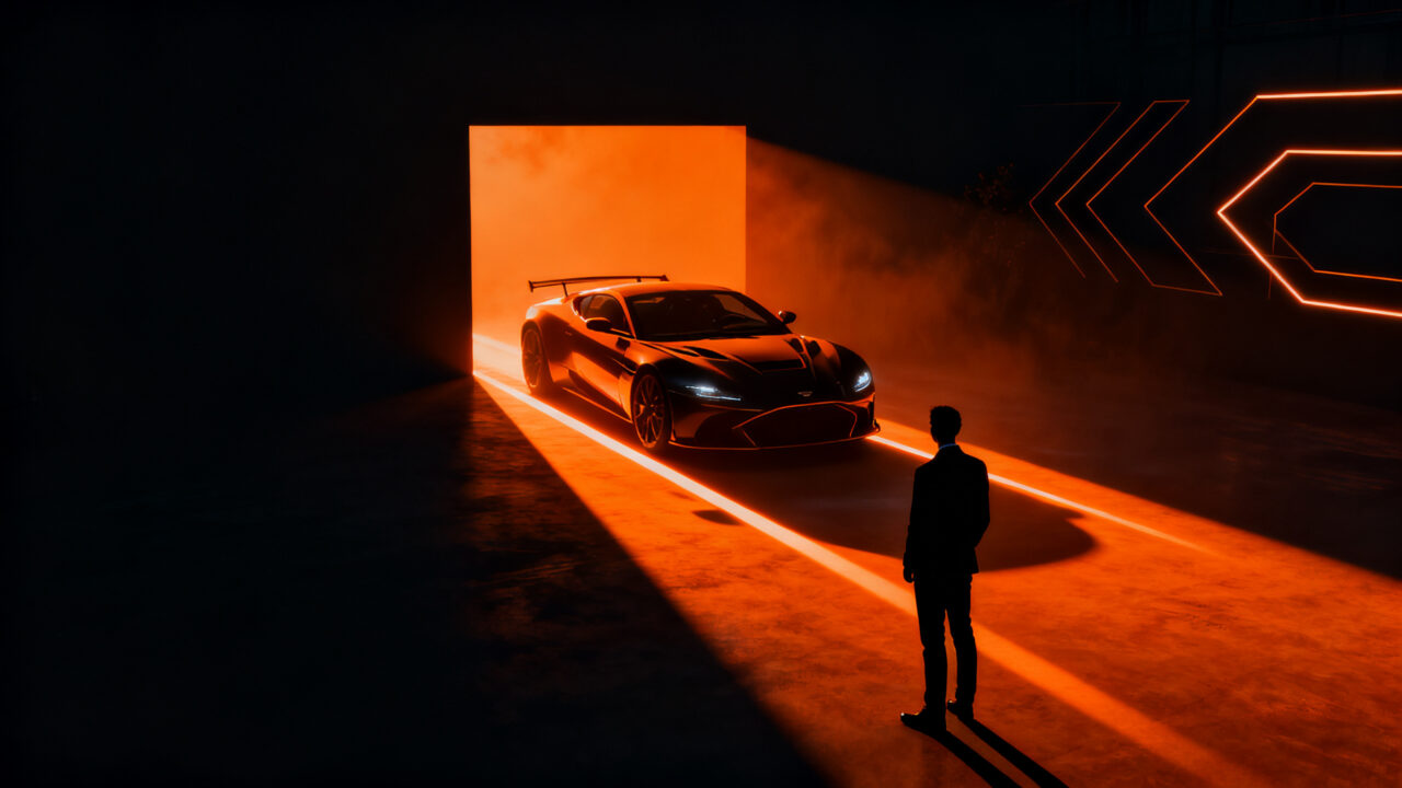 Aston Martin Valen superdeportivo V12, simbolizando estrategia de marca premium y exclusividad en el mercado de lujo.
