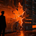 Representación visual del riesgo de prompt injection en inteligencia artificial, mostrando una silueta humana frente a un sistema digital vulnerable.