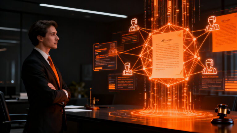 Agentes de IA y automatización legal en el sector legaltech impulsando la eficiencia tecnológica.