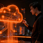 Emprendedor utilizando herramientas de IA de AWS para acelerar el crecimiento y la migración tecnológica de su startup.