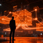 Transformación digital de pymes mediante IA e IoT, representando la modernización industrial y automatización empresarial.
