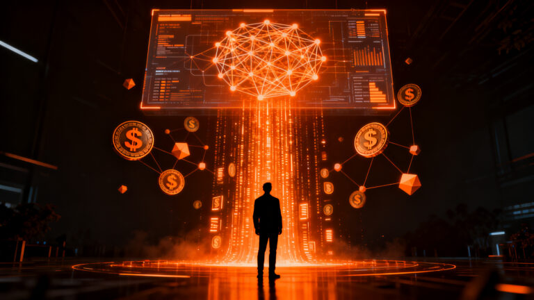 Emprendedor analizando agentes IA y pagos con stablecoins en el programa Base Batches de Coinbase.