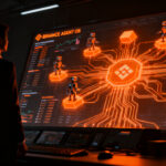 Agentes de IA operando en plataformas de trading financiero, representando la integración de Binance Agent OS en el ecosistema cripto.