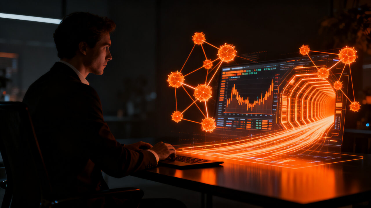Agentes de IA operando en el exchange Binance mediante Agent OS para trading automatizado de criptomonedas.