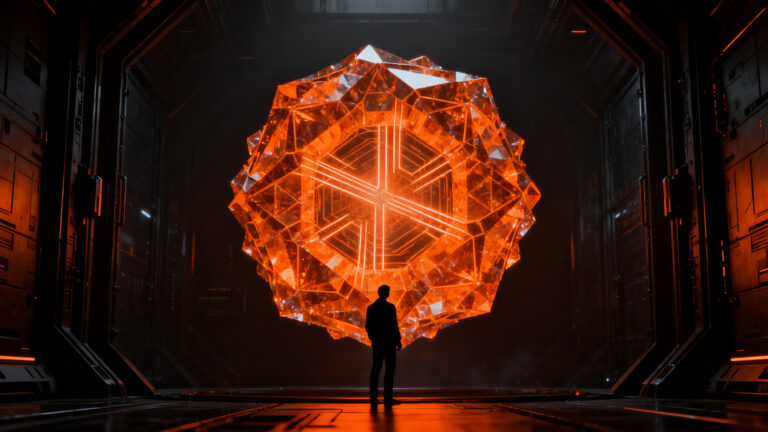 Transacción de Bitcoin resistente a computación cuántica ejecutada por StarkWare, simbolizando la seguridad criptográfica del futuro.