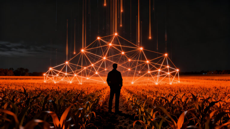 Startup chilena Bruna AI utilizando inteligencia artificial para predecir cosechas agrícolas con alta precisión.