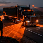 Camiones autónomos de Kodiak AI y Aurora Innovation operando en autopistas de California, representando la evolución de la logística tecnológica.