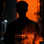 Camisa con estampados adversariales diseñada por Simon Weckert para evadir sistemas de videovigilancia con IA y proteger la privacidad.